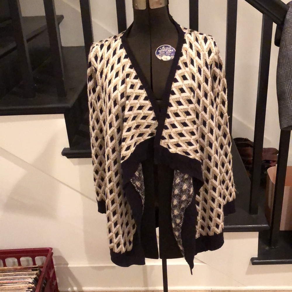 Black and Gold Waterfall Sweater